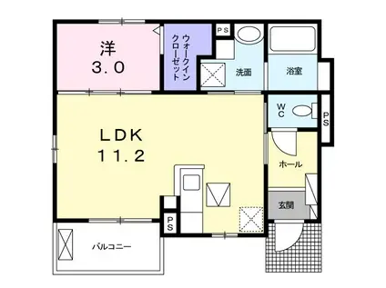 AFCレジデンス・Ⅵ(1LDK/1階)の間取り写真