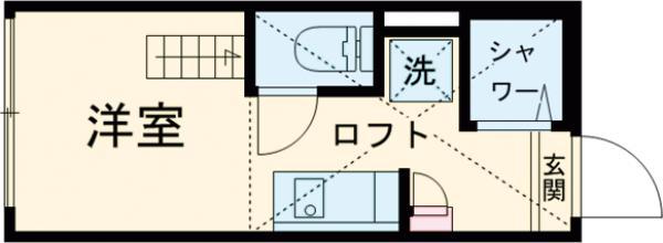 クレシェンド学芸大学(ワンルーム/2階)の間取り写真