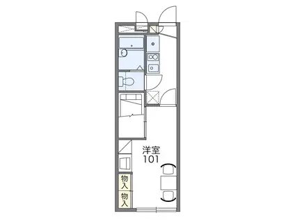 レオパレスハーモニーチャット(1K/1階)の間取り写真