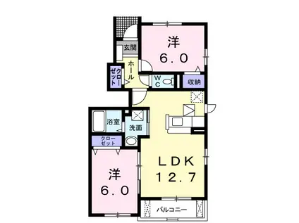 アルコバレーノ1(2LDK/1階)の間取り写真