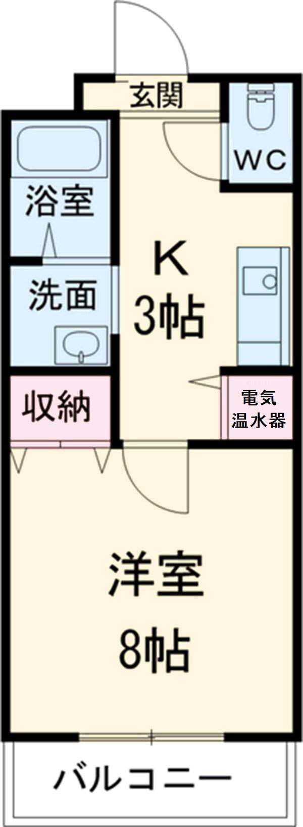 アラニⅡ(1K/1階)の間取り写真