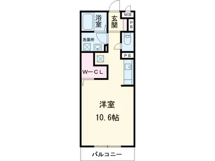 D-ROOM松葉(ワンルーム/1階)の間取り写真