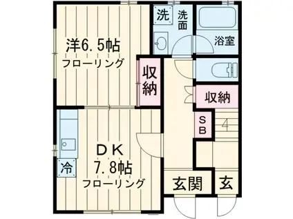 トレス・ヴィダ(1DK/1階)の間取り写真