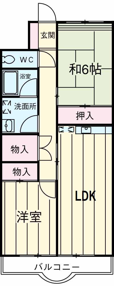 シラカワパレス(2LDK/1階)の間取り写真