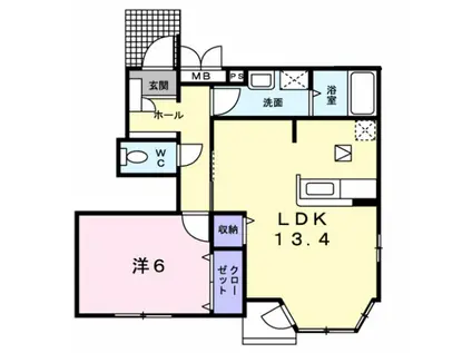 チャンプデブレ(1LDK/1階)の間取り写真