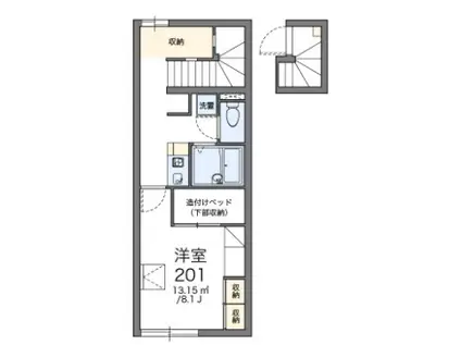 レオパレス中島(1K/2階)の間取り写真