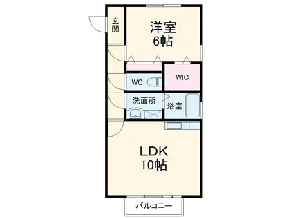 コージーコート(1LDK/1階)の間取り写真