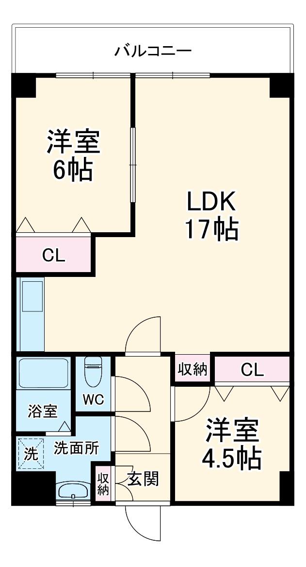 シーズンコート愛西(2LDK/3階)の間取り写真