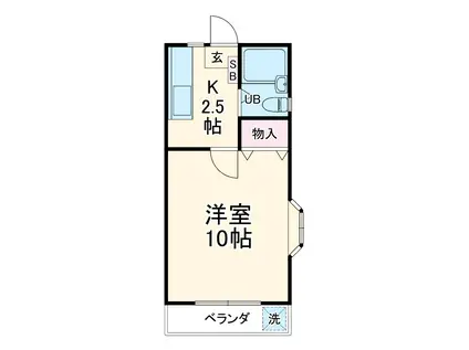 コーポニシベ(1K/3階)の間取り写真