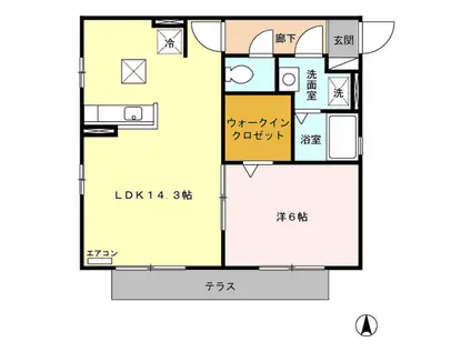 パティオ(1LDK/1階)の間取り写真