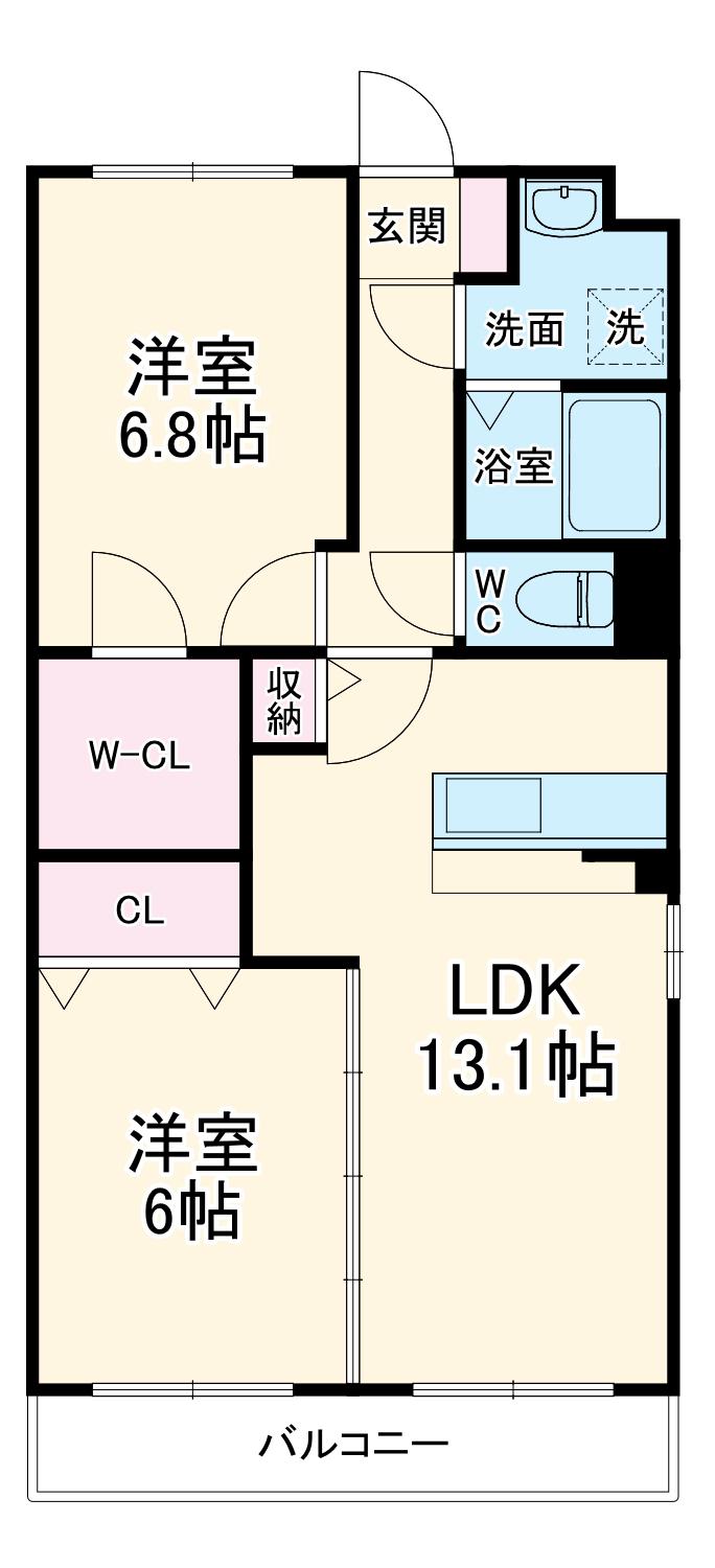 グランストーク中野町(2LDK/3階)の間取り写真
