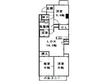 シティライフ東起(3LDK/2階)の間取り写真