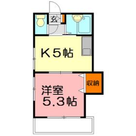 メゾン ボヌール(1K/1階)の間取り写真