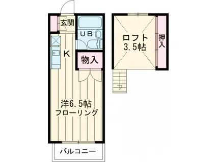 サンライトパストラルB(ワンルーム/1階)の間取り写真
