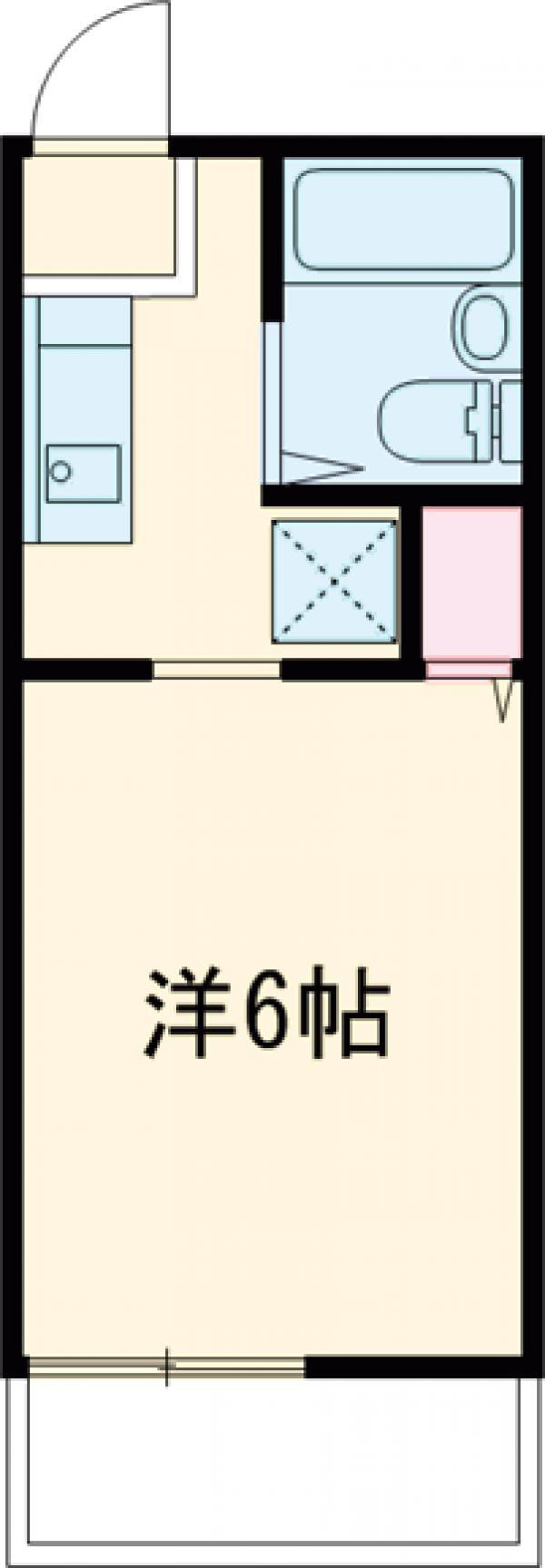 シャンブルシオンA(1K/1階)の間取り写真