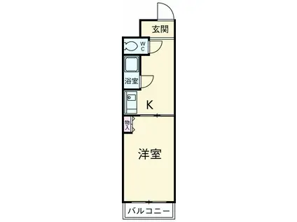 アイルーム四日市白須賀(1K/1階)の間取り写真