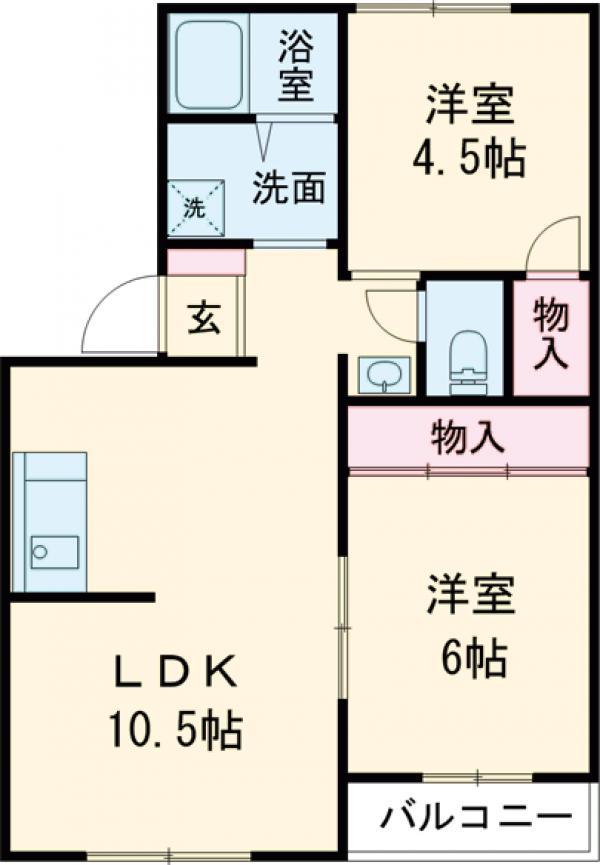 トリヴァンベール(2LDK/3階)の間取り写真