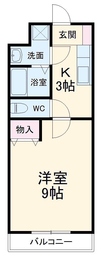 PROCEEDⅡ(1K/1階)の間取り写真