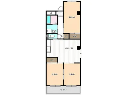 グレイスⅢ(3LDK/1階)の間取り写真