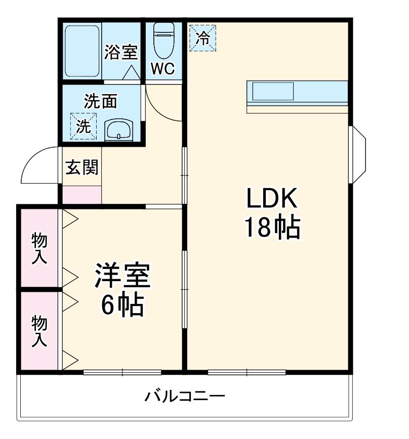 カトレア(1LDK/3階)の間取り写真