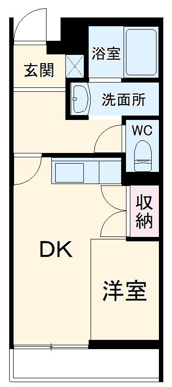 AXIA八熊(1DK/3階)の間取り写真