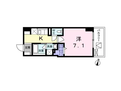 インテルノ芦花(1K/4階)の間取り写真