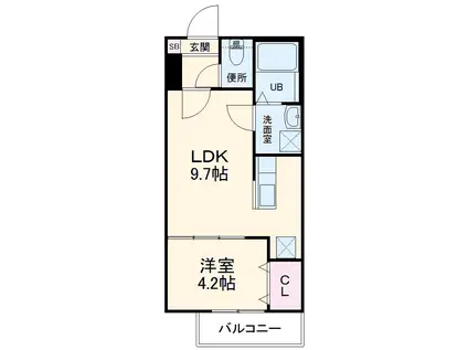 アラウンドスカイ(1LDK/2階)の間取り写真