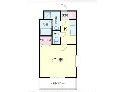ロワトレーヌ(1K/1階)の間取り写真