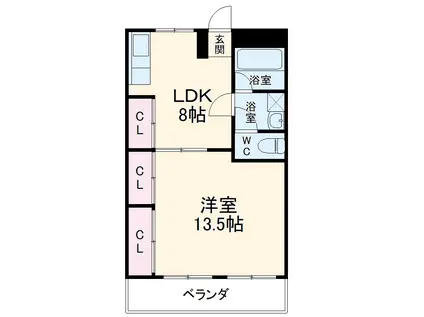 ヨイマンション(1LDK/4階)の間取り写真