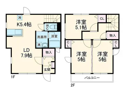 テラスハウス善南(3LDK)の間取り写真