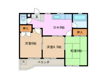 カーサバレンシアときわ(3DK/3階)の間取り写真