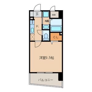 ゲートウェイ尾頭橋(1K/2階)の間取り写真