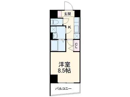 ゲートウェイ尾頭橋(1K/4階)の間取り写真