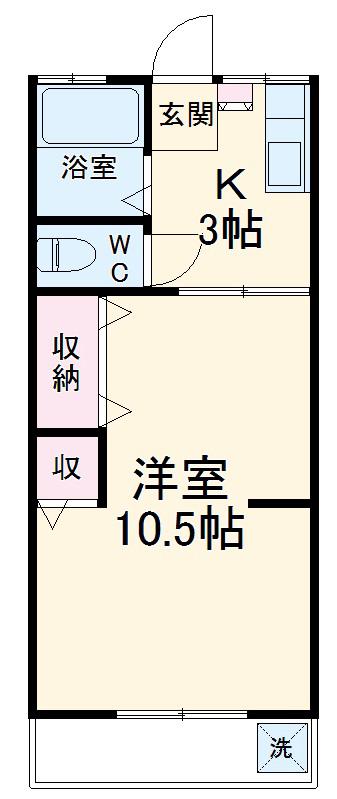 鄕野コーポ(1K/2階)の間取り写真
