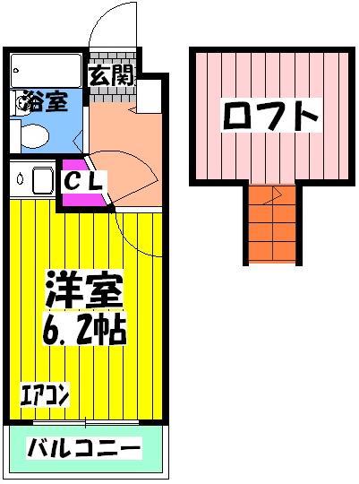 ベルトピア和泉(1K/2階)の間取り写真