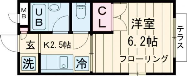 カーサ上石神井(1K/1階)の間取り写真