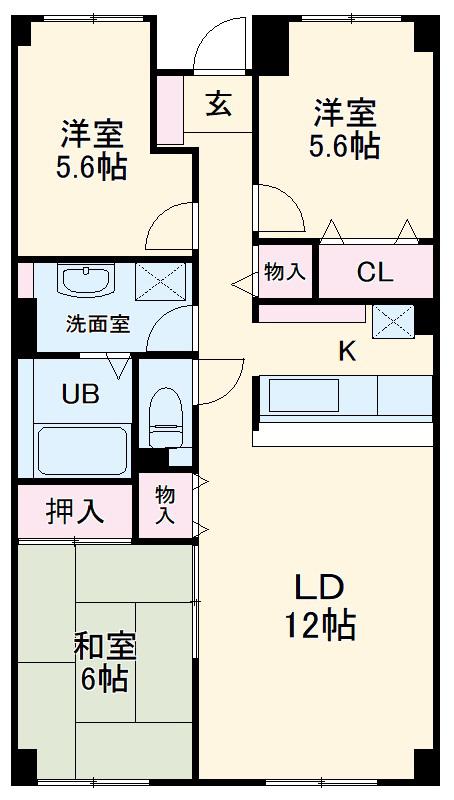 ル・ボア平喜(3LDK/1階)の間取り写真