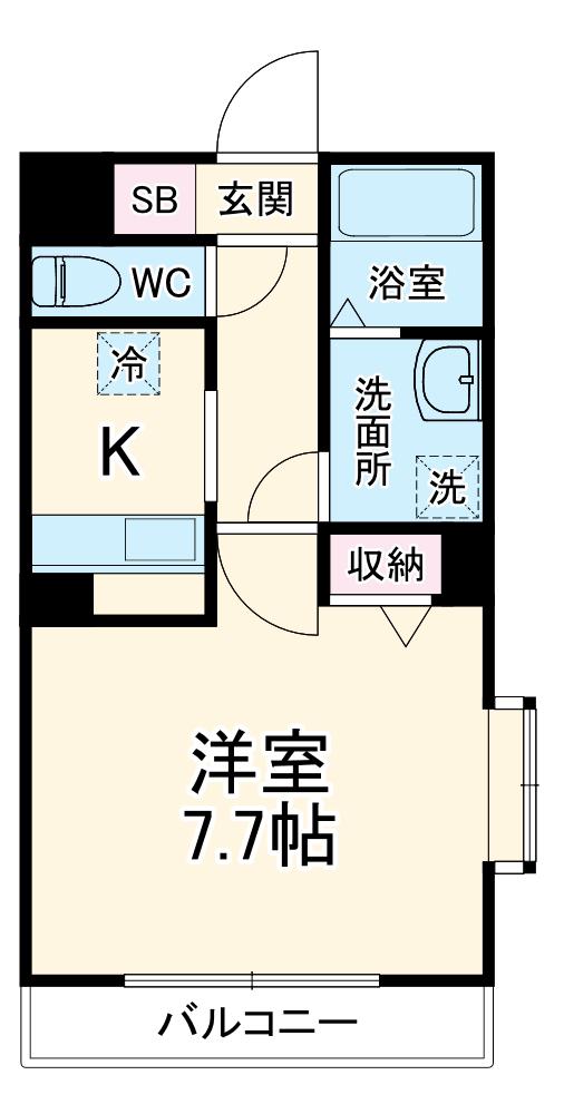 マーレ TAKEI 四番館(1K/3階)の間取り写真