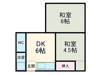 アイティーオー尾平(2DK/2階)の間取り写真