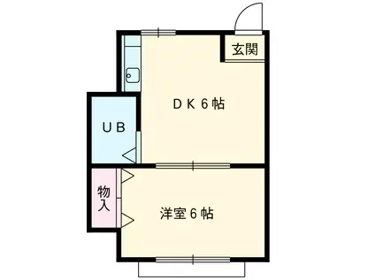 K2ハイツ(1DK/2階)の間取り写真