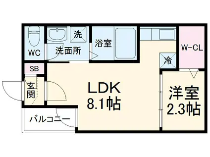 ハーモニーテラス野田Ⅱ(1LDK/3階)の間取り写真
