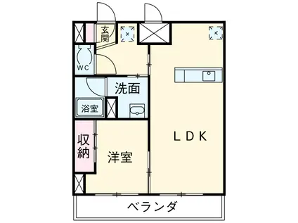 ビブレにししろ(1LDK/4階)の間取り写真