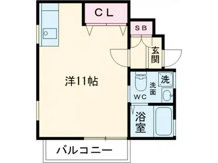 スターヴァレイ・イーサイド(ワンルーム/2階)の間取り写真