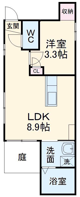STガーデンコート(1LDK/1階)の間取り写真