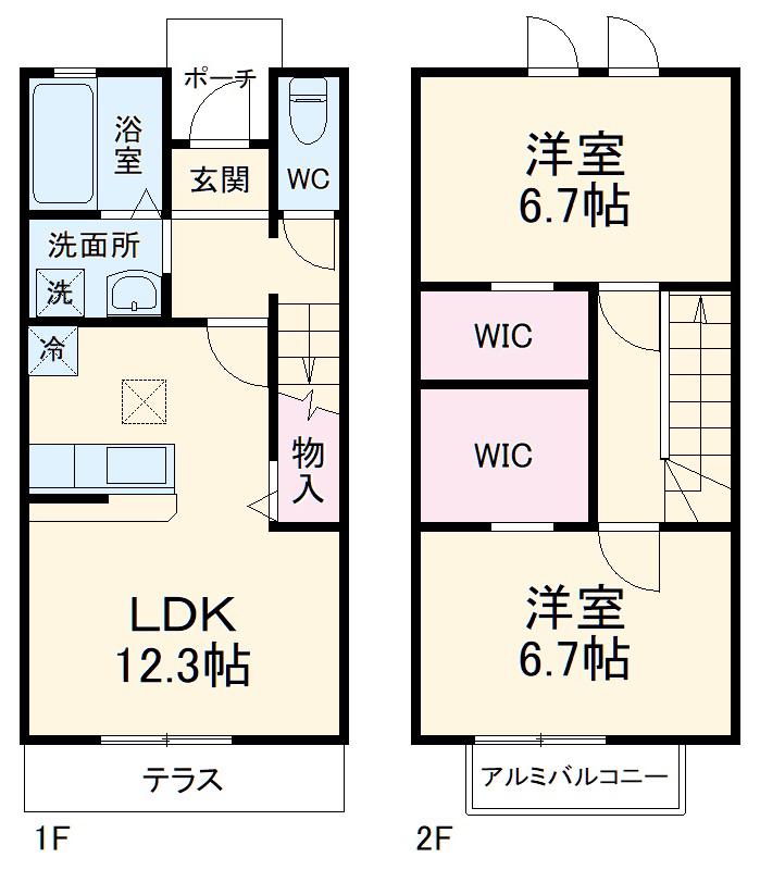 OHANA HOUSE(2LDK/1階)の間取り写真