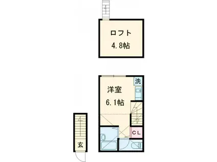 バーミープレイス桜上水3(ワンルーム/2階)の間取り写真
