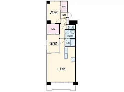 シュロス黒川(2LDK/2階)の間取り写真