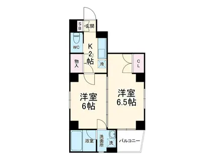 グランメールモリタ(2K/3階)の間取り写真