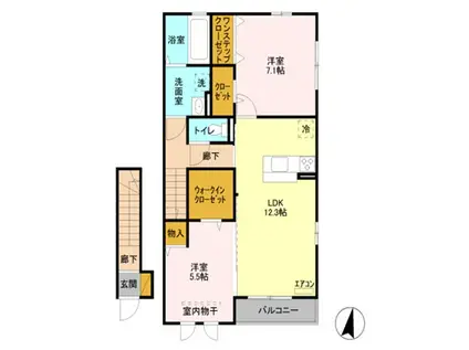 ロイヤルコーポ南部(2LDK/2階)の間取り写真