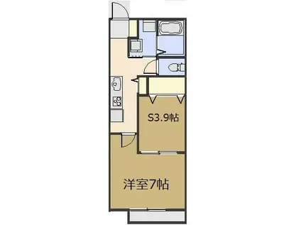 ベルハイム(1SK/1階)の間取り写真
